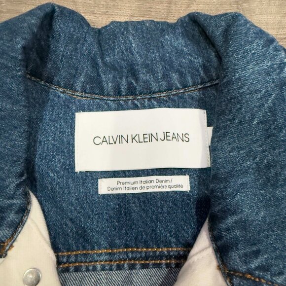 Calvin Klein Color-Block Denim Jacket – Men’s Medium - Picture 2 of 4